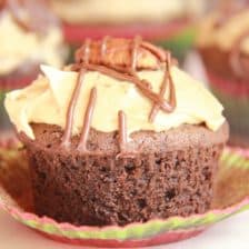 Chocolate Bourbon Cupcakes with Butter Pecan Frosting
