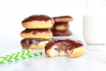 Chocolate Irish Cream Filled Donuts