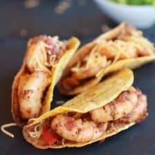 Cajun Shrimp Tacos with homemade Hard Taco Shell’s
