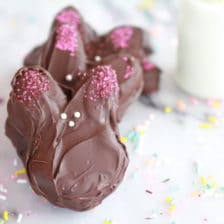 Chocolate Covered Peanut Butter Ritz Sandwiches…the Bunny edition.
