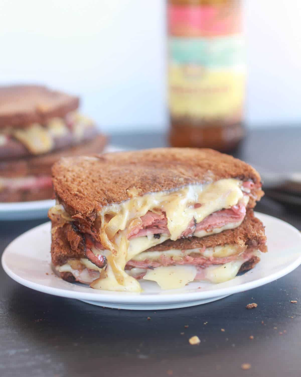 Pastrami and Caramelized Onion Grilled Cheese-7