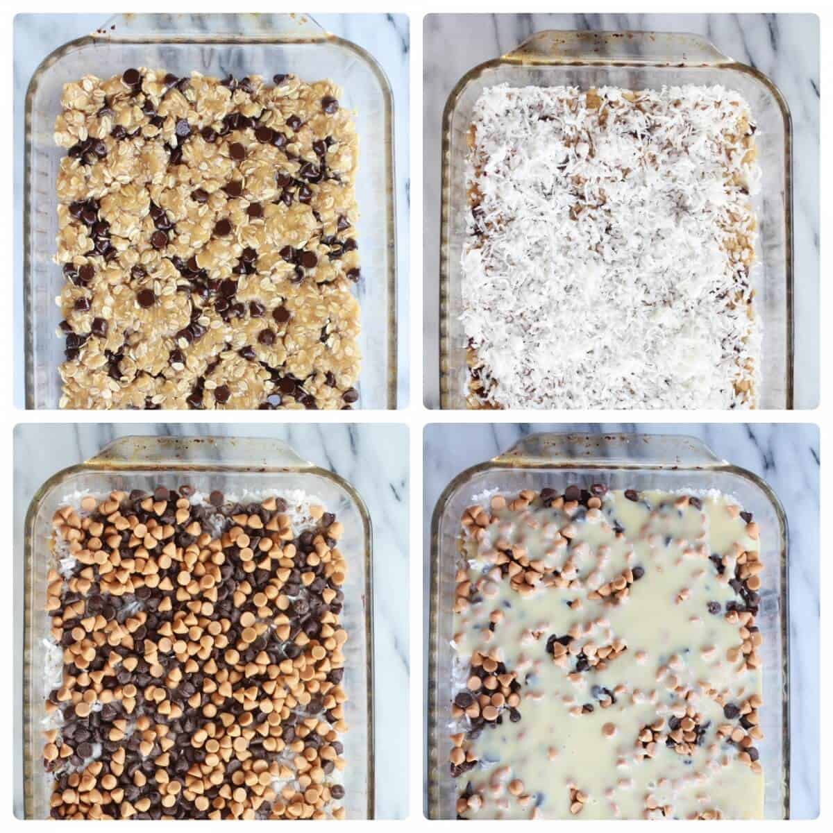7 Layer Oatmeal Chocolate Chip Cookie Bars