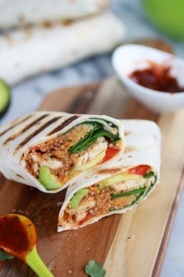 Grilled Tex-Mex Chicken and Quinoa Wraps