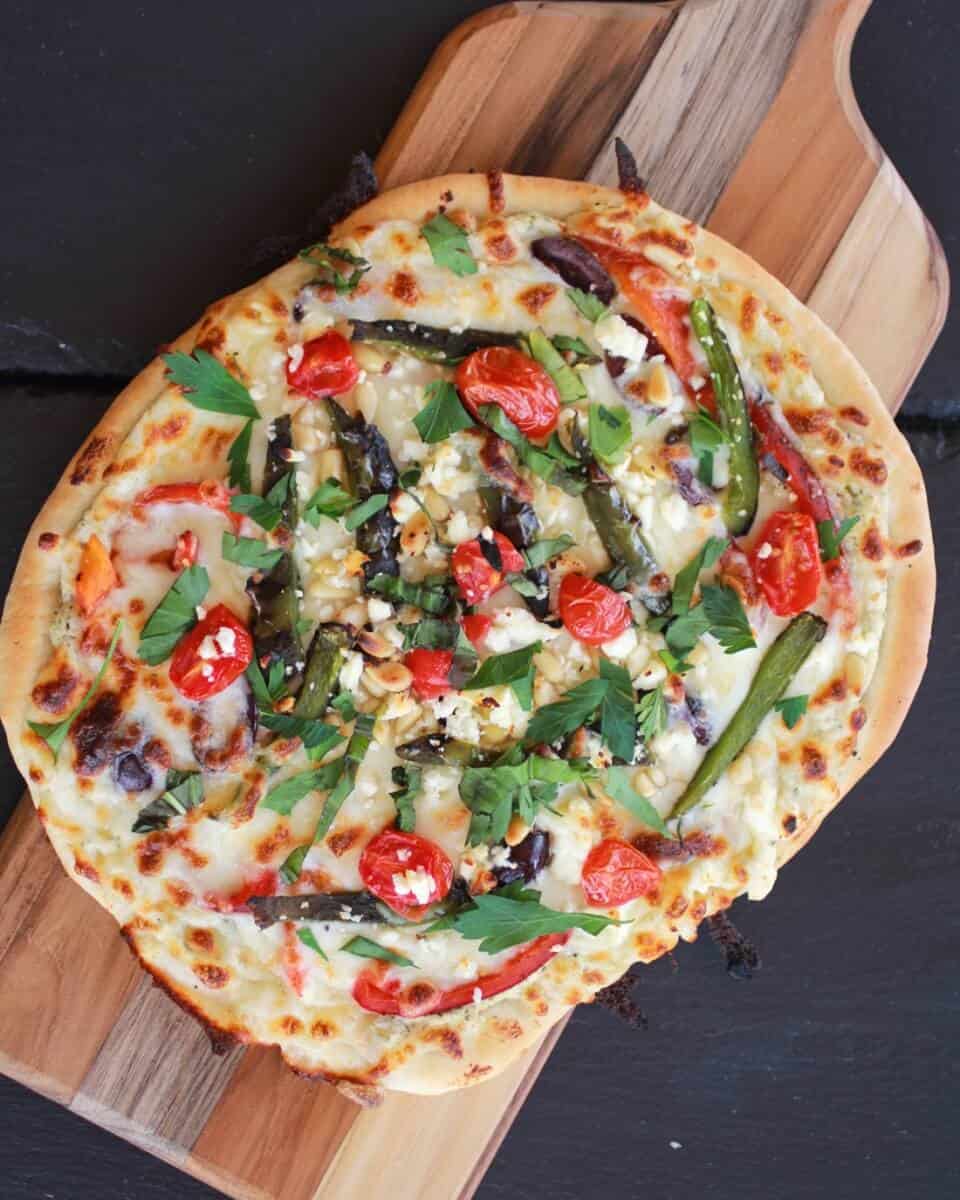Whipped Feta and Roasted Jalapeño Greek Pizza https://dev.halfbakedharvest.com/