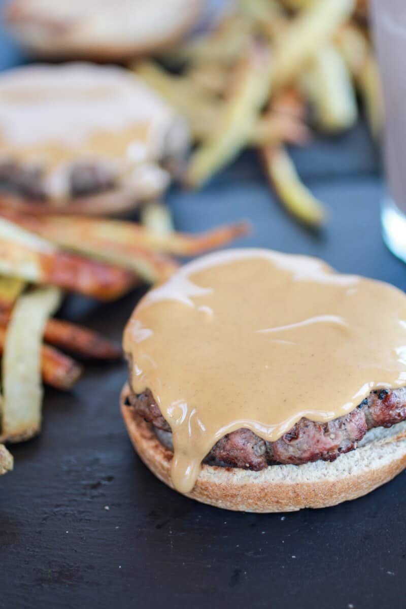 Peanut Butter Burgers with Slim Jim Fries and Chocolate Malted Milkshake | https://dev.halfbakedharvest.com/
