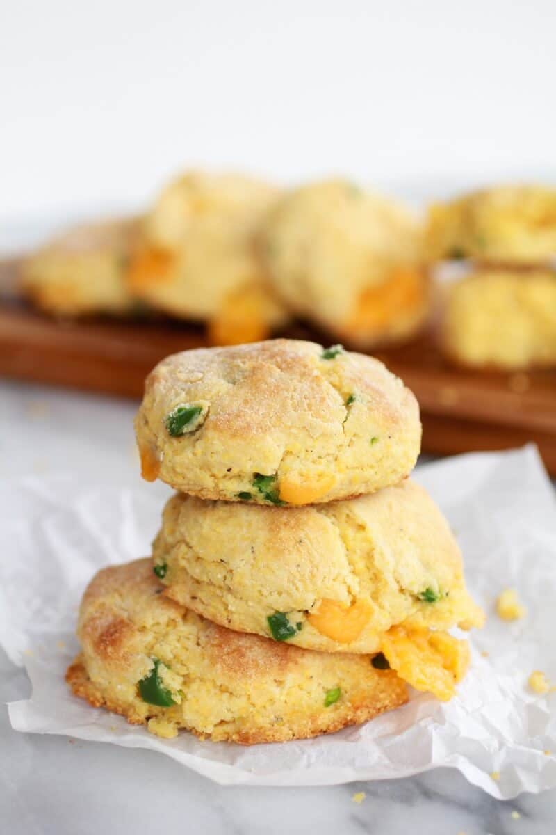 Sweet Honey Jalapeño Cheddar Cornbread Biscuits