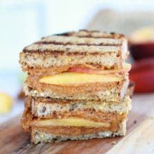 Chipotle Honey Roasted Peanut Butter and Peach Grilled Sandwich