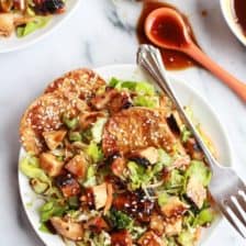 Chopped Asian BBQ Chicken Salad with Honey-Sesame Crackers