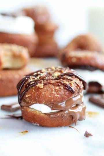 S’more Doughnut Sandwich With Easy Homemade Beer Marshmallows