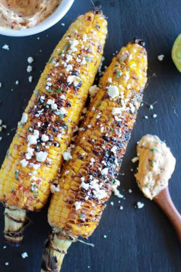 Exactly How I Grill My Corn + Chipotle Lime and Cotija Cheese Butter
