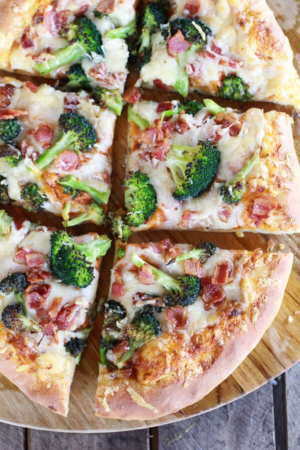 Chipotle Pumpkin Pizza and Broccoli Pizza with Bacon and Gouda Cheese-7