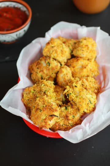 Zucchini Parmesan Crusted Chicken Nuggets