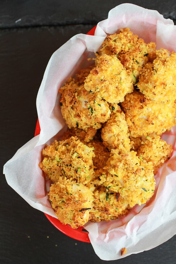 Zucchini Parmesan Crusted Chicken Nuggets | halfbakedharvest.com