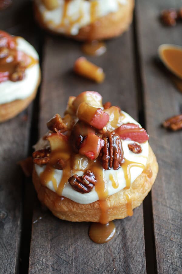 Apple Pecan Pie Cronuts with Apple Cider Caramel Drizzle | halfbakedharvest.com