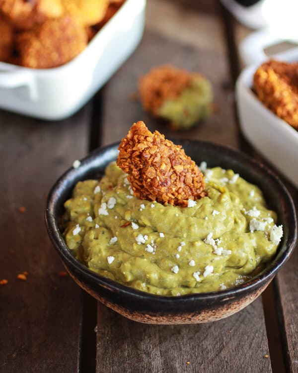 Roasted Pumpkin Chipotle Cheddar Tots with Avocado Blue Cheese Ranch | halfbakedharvest.com