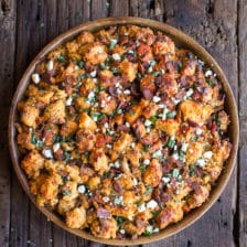 Buffalo Cheddar Beer Bread Stuffing