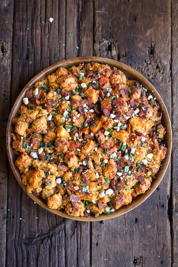 Buffalo Cheddar Beer Bread Stuffing | halfbakedharvest.com