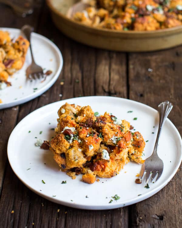 Buffalo Cheddar Beer Bread Stuffing | halfbakedharvest.com