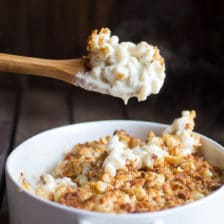 Creamy Brie Four Cheese Mac and Cheese with Buttery Ritz Crackers + Video.