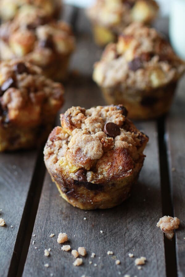 Cinnamon Brioche Chocolate Chip French Toast Muffins with Coconut Streusel | halfbakedharvest.com