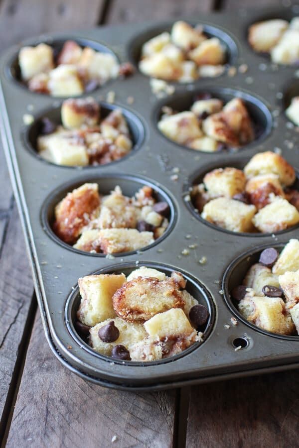 Cinnamon Brioche Chocolate Chip French Toast Muffins with Coconut Streusel | halfbakedharvest.com