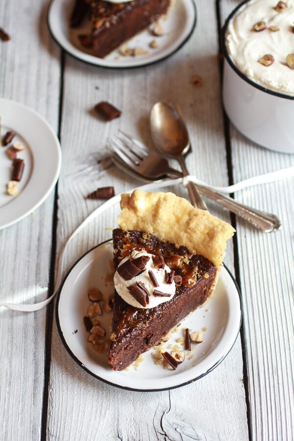 Fudge Brownie and Chocolate Liqueur Crème Brûlée Pie | halfbakedharvest.com