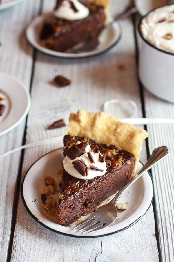 Fudge Brownie and Chocolate Liqueur Crème Brûlée Pie | halfbakedharvest.com