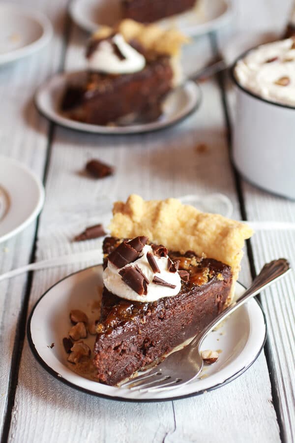 Fudge Brownie and Chocolate Liqueur Crème Brûlée Pie | halfbakedharvest.com