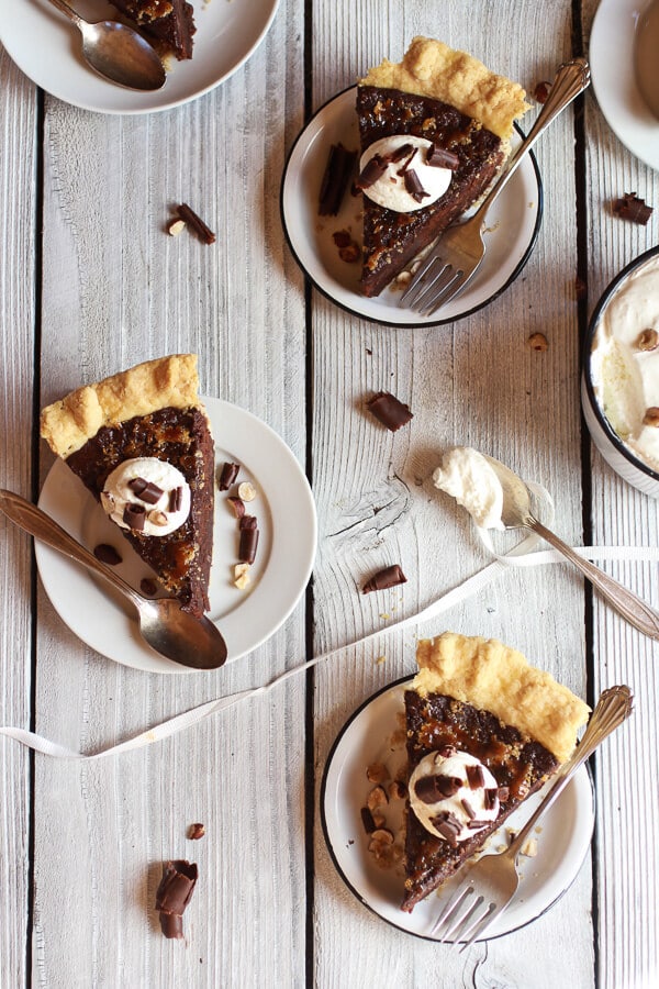 Fudge Brownie and Chocolate Liqueur Crème Brûlée Pie | halfbakedharvest.com