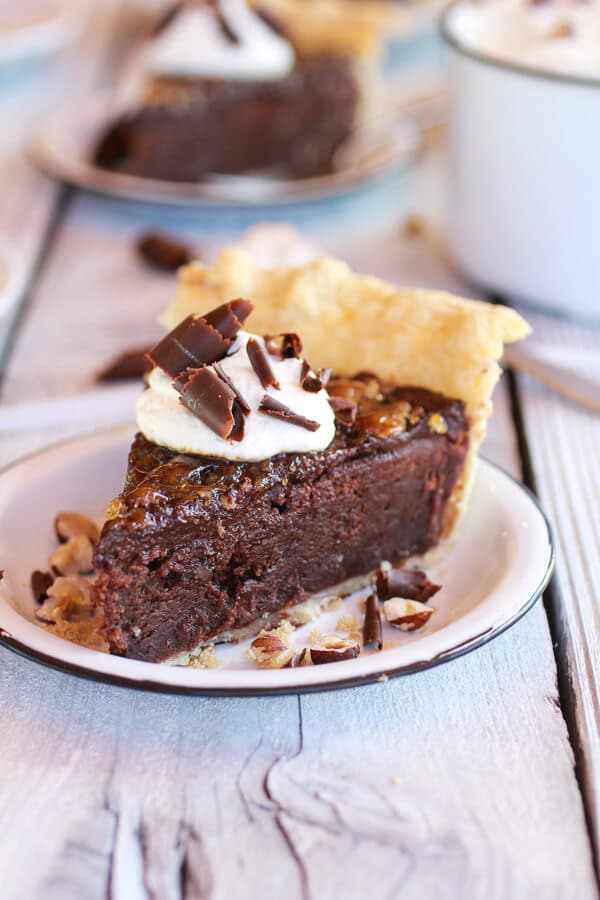 Fudge Brownie and Chocolate Liqueur Crème Brûlée Pie | halfbakedharvest.com