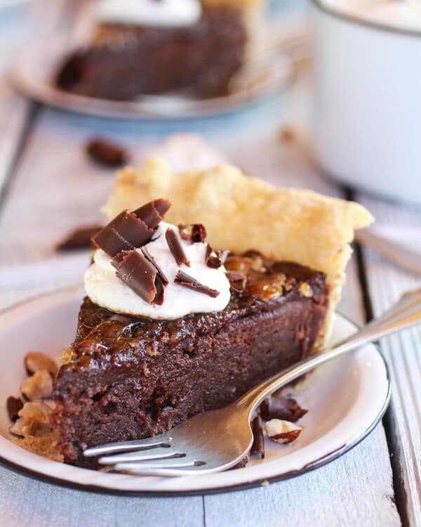 Fudge Brownie and Chocolate Liqueur Crème Brûlée Pie | halfbakedharvest.com