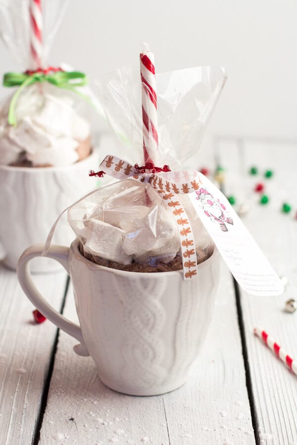 Homemade Holiday Gifts- Easy Double Chocolate Vanilla Bean Hot Cocoa Mugs + Marshmallows | halfbakedharvest.com