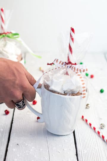 Homemade Holiday Gifts: Easy Double Chocolate Vanilla Bean Hot Cocoa Mugs + Marshmallows