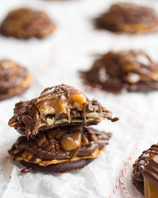 (Idiot Proof) Salted Chocolate Covered Pretzel Nutella Turtle Cookies | halfbakedharvest.com