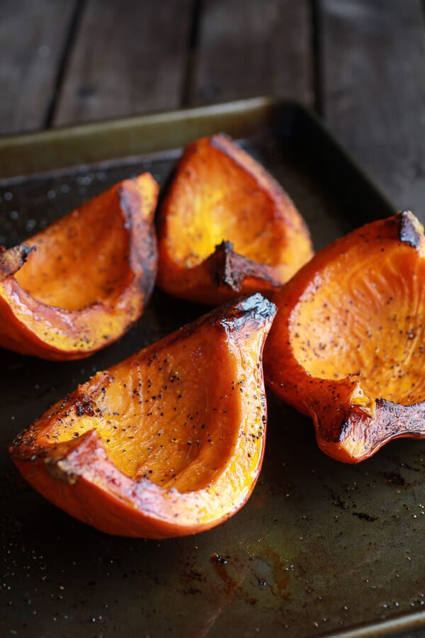 Roasted Garlic Sage Pesto Pumpkin Soup with Spicy Fried Pumpkin Seeds | halfbakedharvest.com