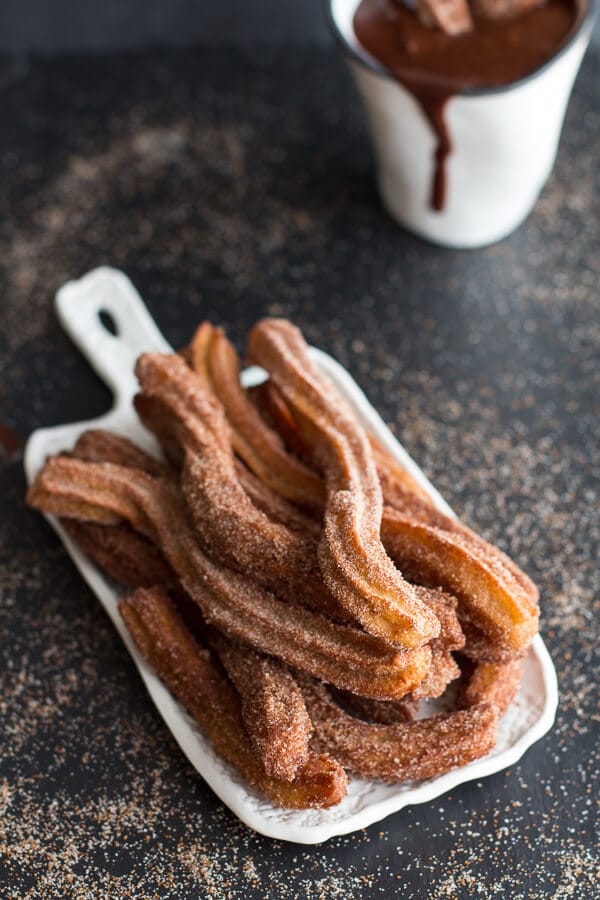 Mexican Beer Spiked Churros with Chocolate Dulce De Leche | halfbakedharvest.com @hbharvest