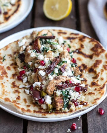 Middle Eastern Chicken and Couscous Wraps with Goat Cheese.