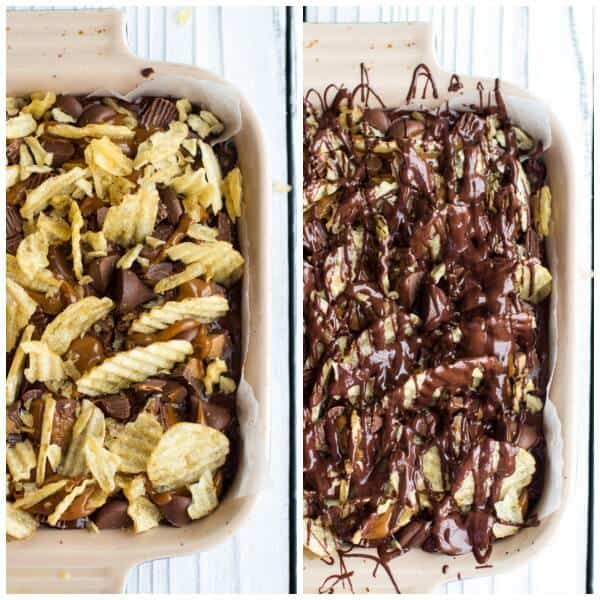 Loaded Peanut Butter Chocolate Covered Potato Chip Dulce De Leche Fudge (+ A KitchenAid Giveaway) | halfbakedharvest.com