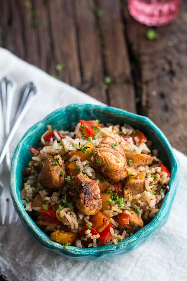 30 Minute Healthy Kickin' Cajun Chicken and Rice | halfbakedharvest.com