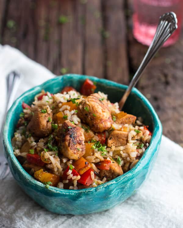 30 Minute Healthy Kickin' Cajun Chicken and Rice | halfbakedharvest.com