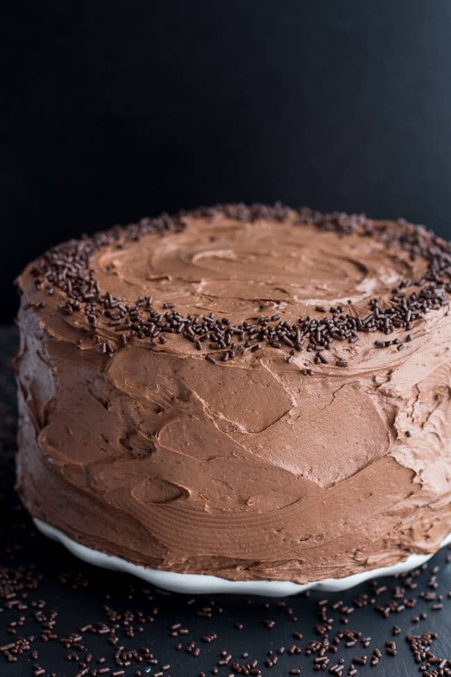 Simple Chocolate Birthday Cake with Whipped Chocolate Buttercream | halfbakedharvest.com