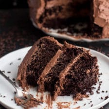 Simple Chocolate Birthday Cake with Whipped Chocolate Buttercream + Video.