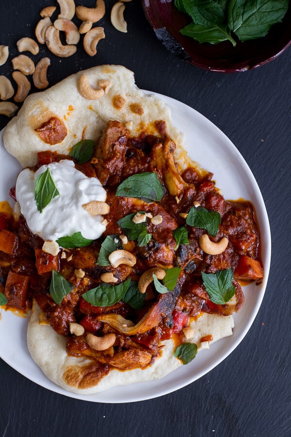Saucy Indian Spiced Chicken with Naan | halfbakedharvest.com