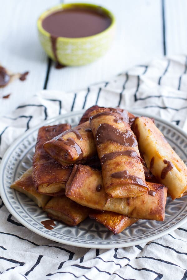 Sweet Banana Lumpia with Milk Chocolate Toasted Coconut Butter | 