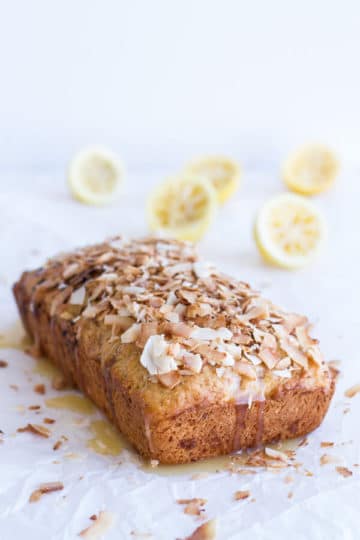 Toasted Coconut Lemon Bread with Salted Honey Butter.