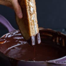 Toasted Fluffernutters with Cabernet Chocolate Fondue.