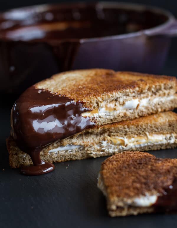 Toasted Fluffernutters with Cabernet Chocolate Fondue | halfbakedharvest.com