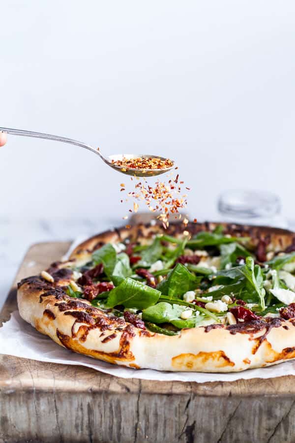 Spring Time Mushroom + Asparagus White Burrata Cheese Pizza with Balsamic Drizzle | | halfbakedharvest.com @hbharvest