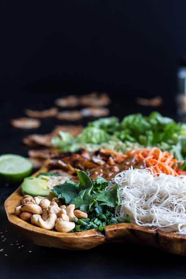 Vietnamese Chicken, Avocado + Lemongrass Spring Roll Salad With Hoisin Crackers | halfbakedharvest.com @hbharvest
