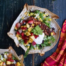 Chipotle Mahi Mahi Burrito Bowls w- Coconut Lime Rice + Strawberry-Mango Salsa | halfbakedharvest.com @hbharvest